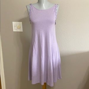 Lavender midi summer dress with flowers